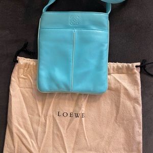Vintage Loewe Turquoise Blue Lambskin Mini Crossbody Bag